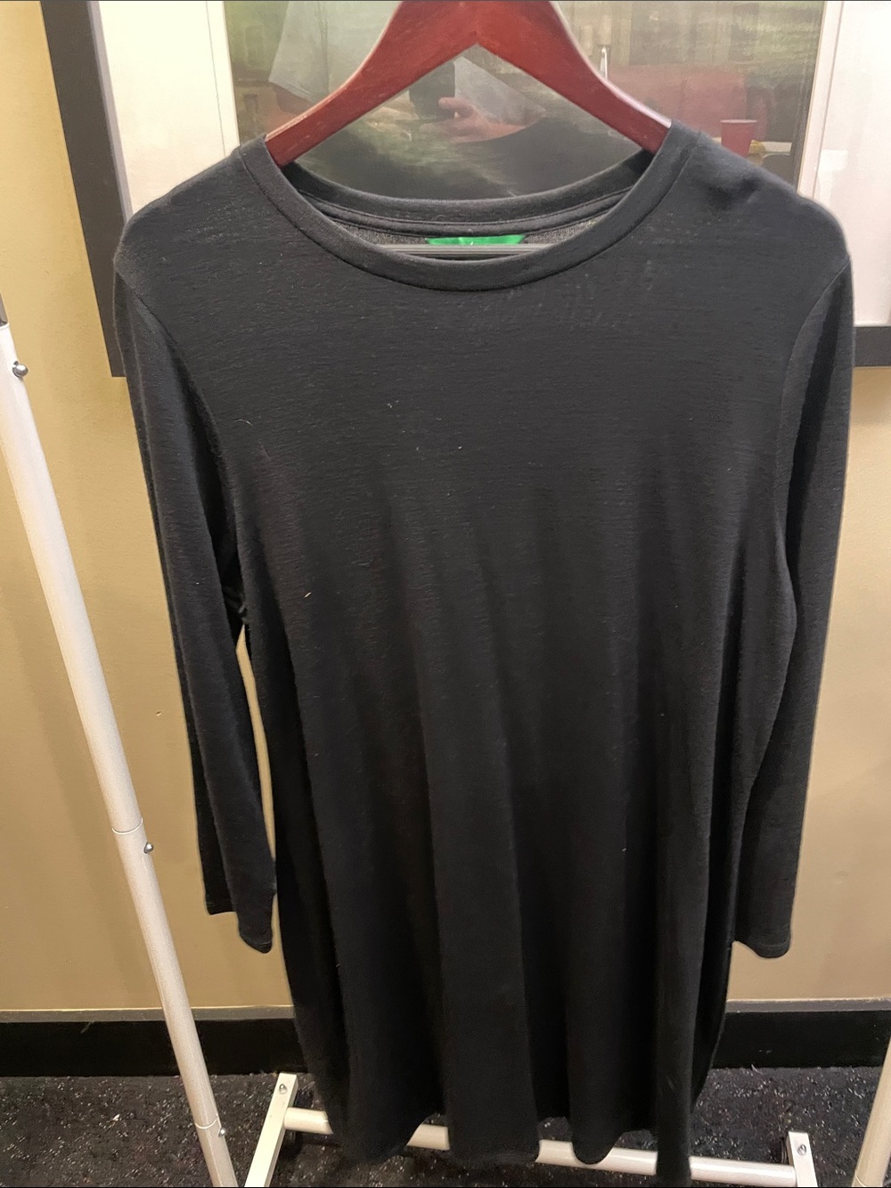 dip. 1X. Long Black Knit Tunic Dress
